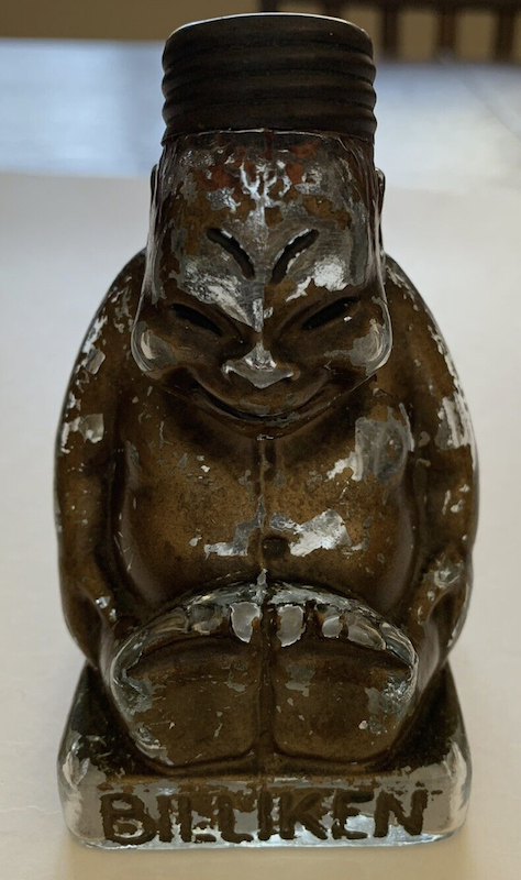 painted glass Billiken candy container, ca. 1912