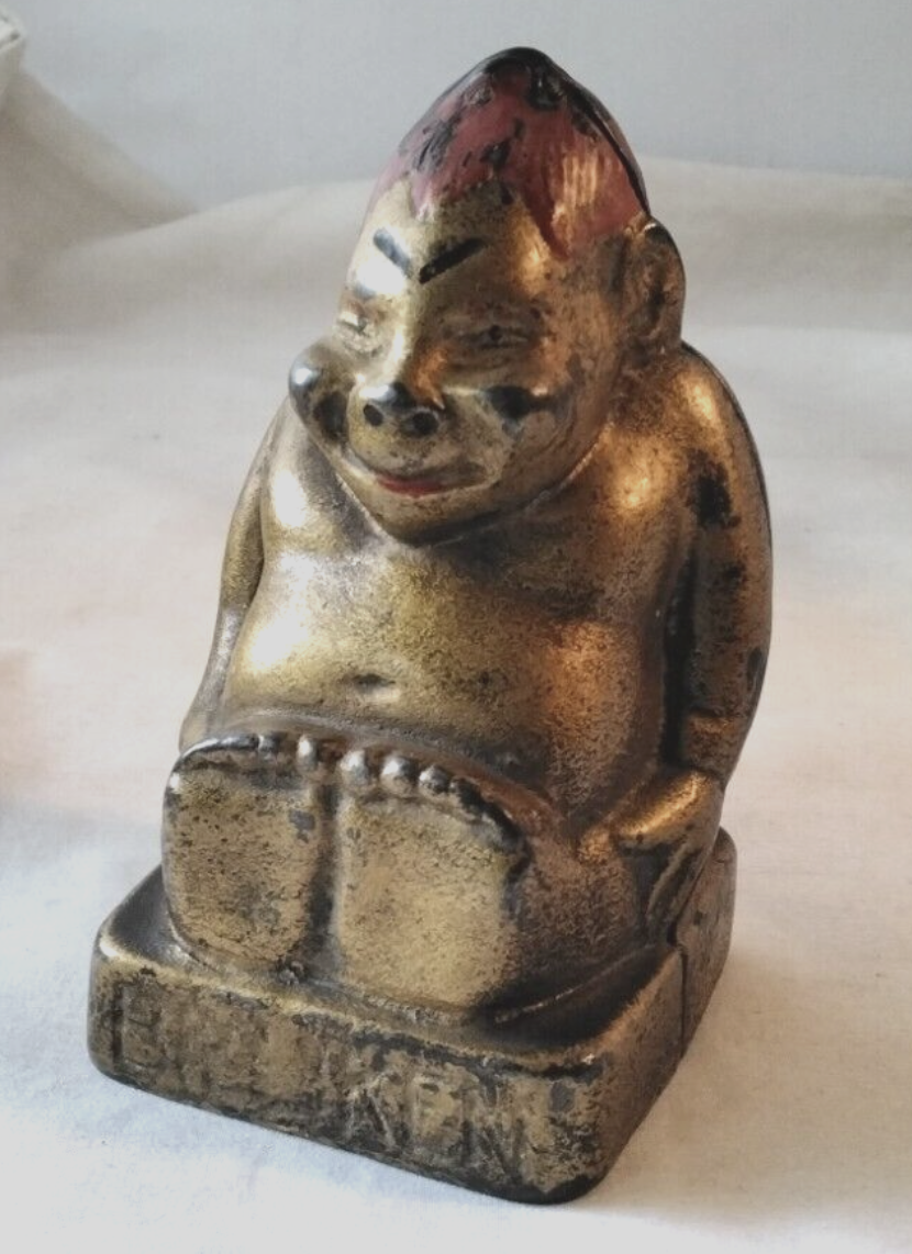 cast iron Billiken coin bank, c. 1908