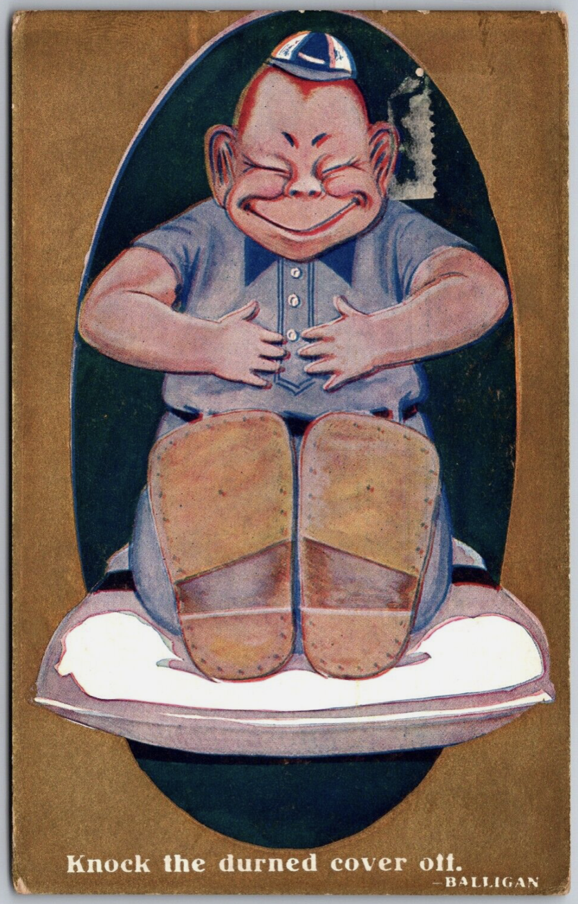 Balligan (baseball Billiken) postcard, 1909