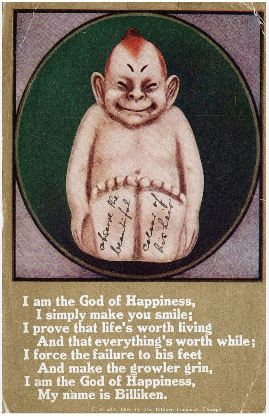 Billiken postcard, 1908