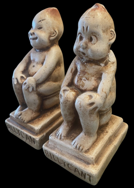 Billy Can & Billy Can’t Chalkware Figurines, ca. early 1950s